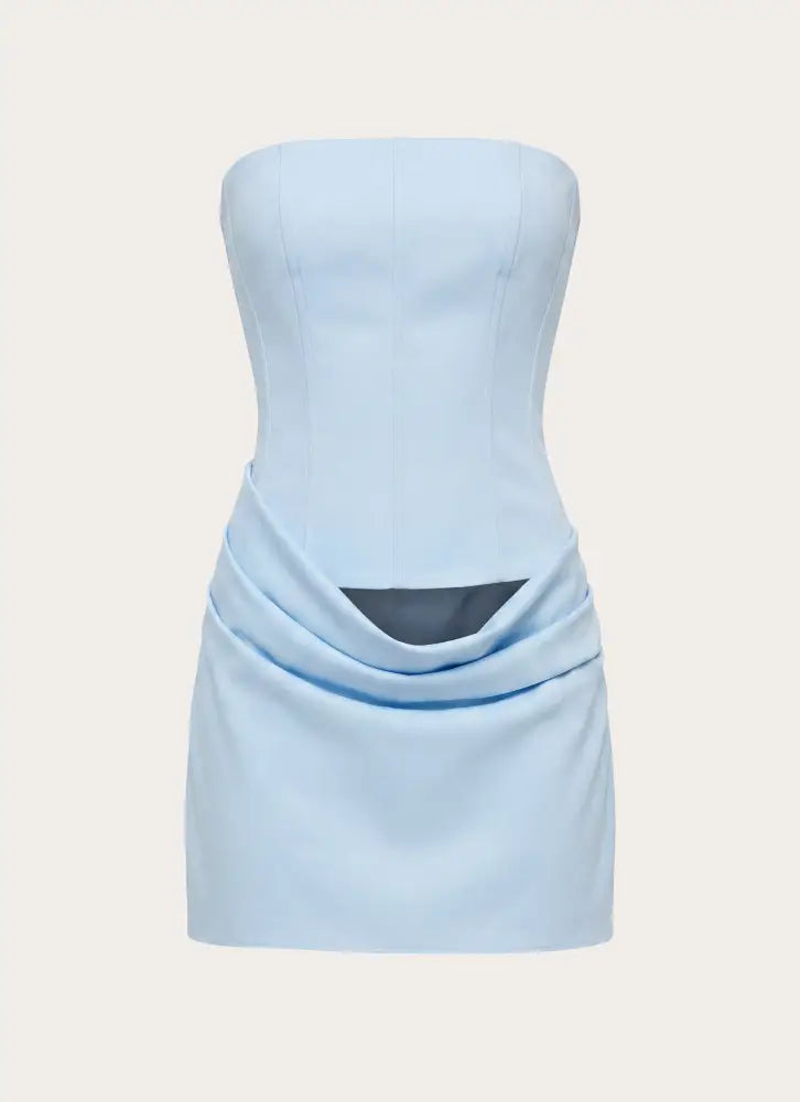 Alva Strapless Mini Dress - Blue - Mini Dresses