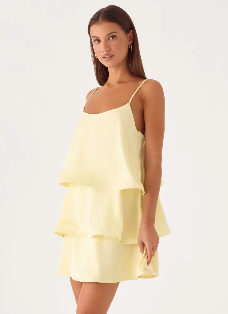 Becka Mini Dress - Yellow - Mini Dresses