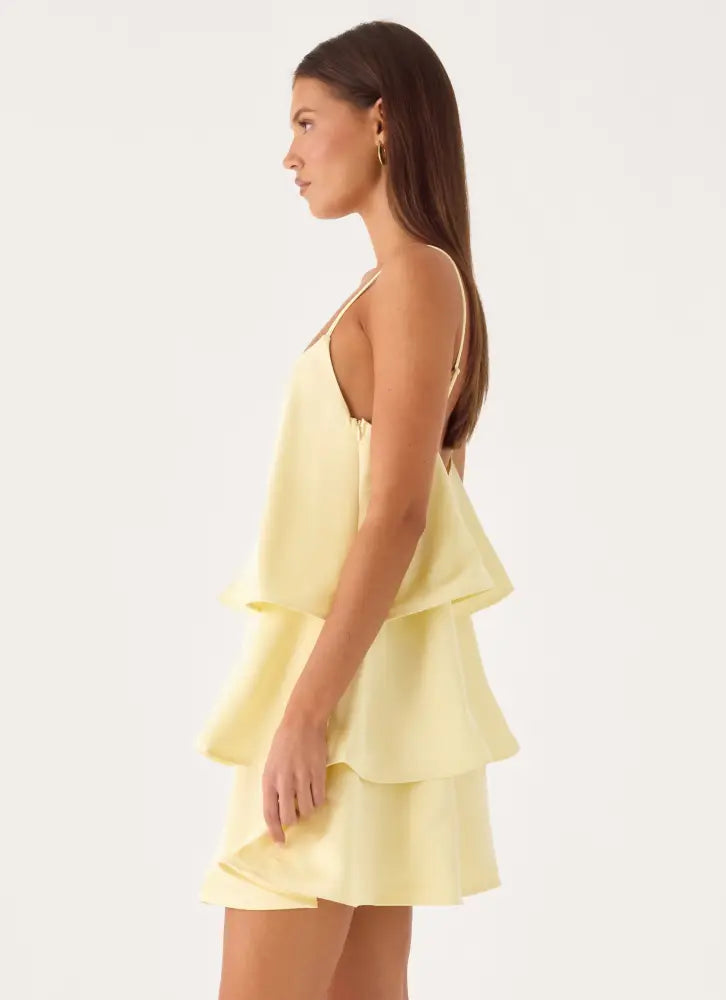 Becka Mini Dress - Yellow - Mini Dresses