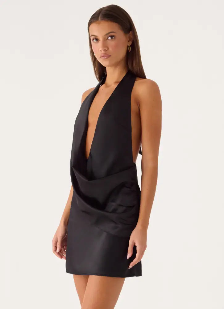 Calm Nights Mini Dress - Black - Mini Dresses