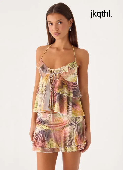 Cherry Bomb Top - Mystique Leopard - Cami Tops