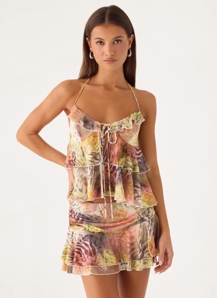 Cherry Bomb Top - Mystique Leopard - Cami Tops