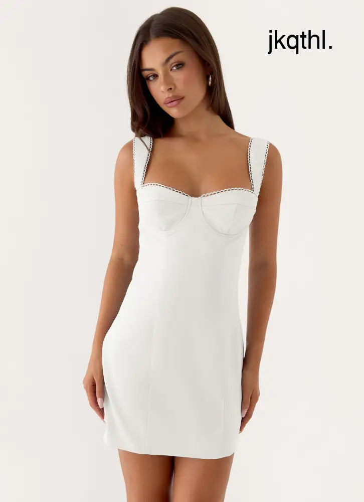 Christopha Mini Dress - White - Mini-Dresses