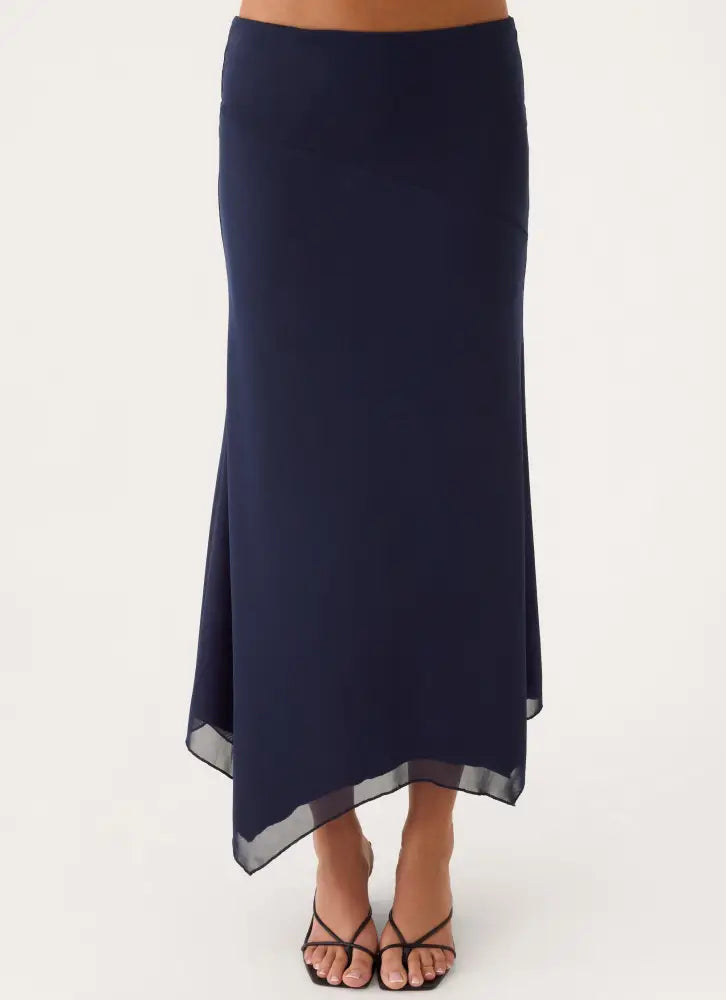 Kerrie Hanky Midi Skirt - Dark Navy - Midi Skirt