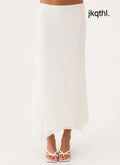 Kerrie Hanky Midi Skirt - White - Midi Skirts