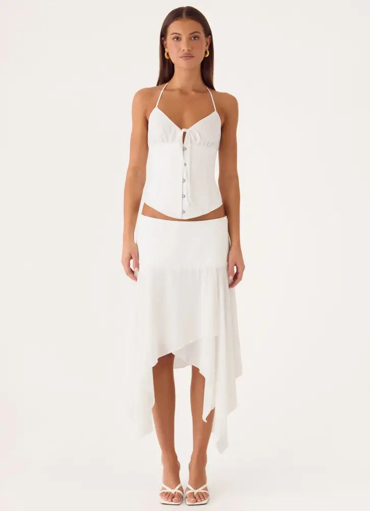 Madi Midi Skirt - White - Midi Skirts