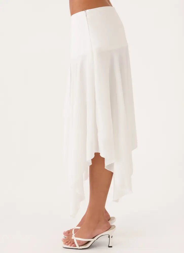 Madi Midi Skirt - White - Midi Skirts