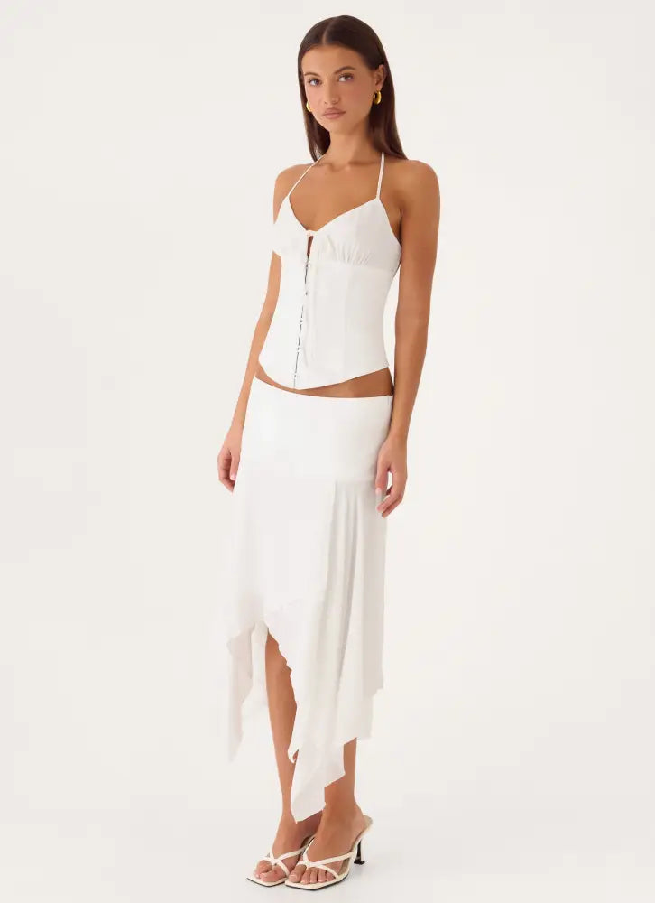 Madi Midi Skirt - White - Midi Skirts