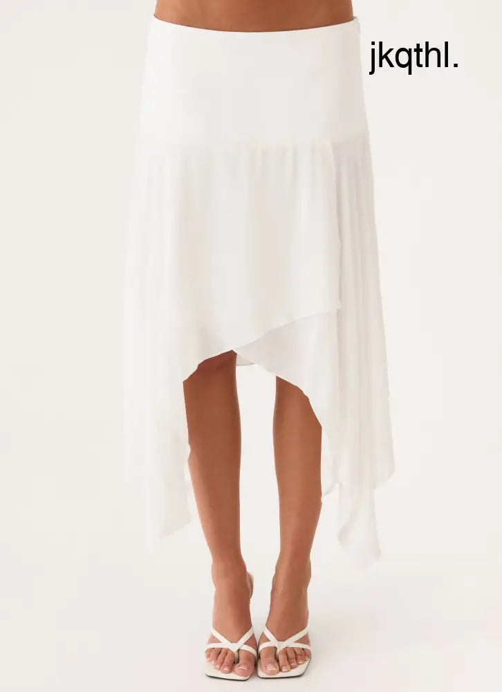 Madi Midi Skirt - White - Midi Skirts