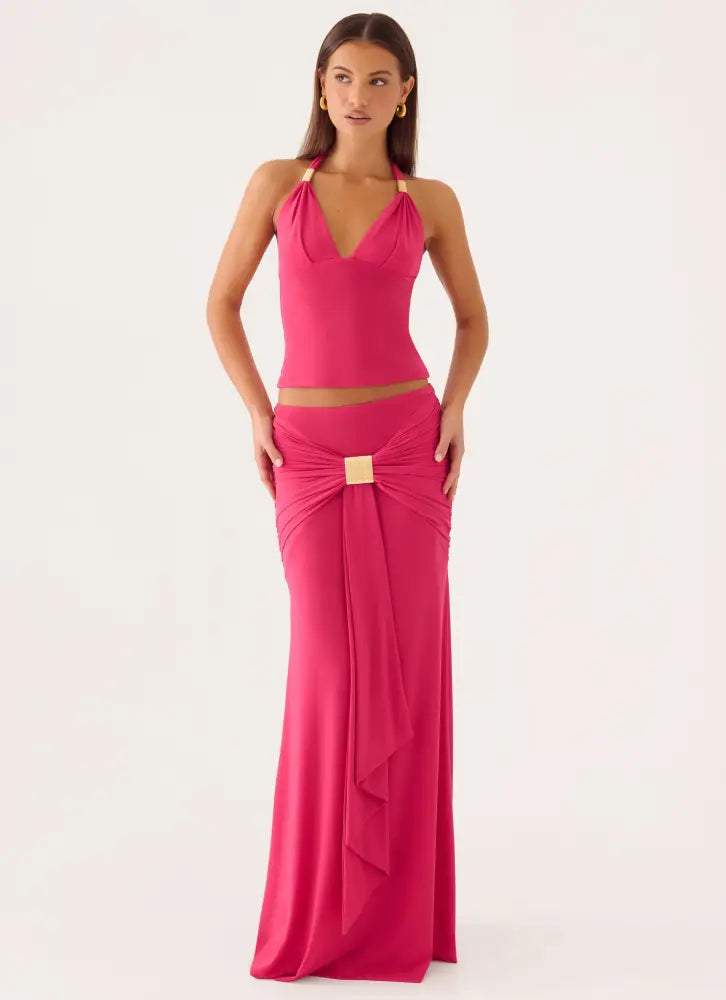 Miyah Maxi Skirt - Berry - Maxi Skirts
