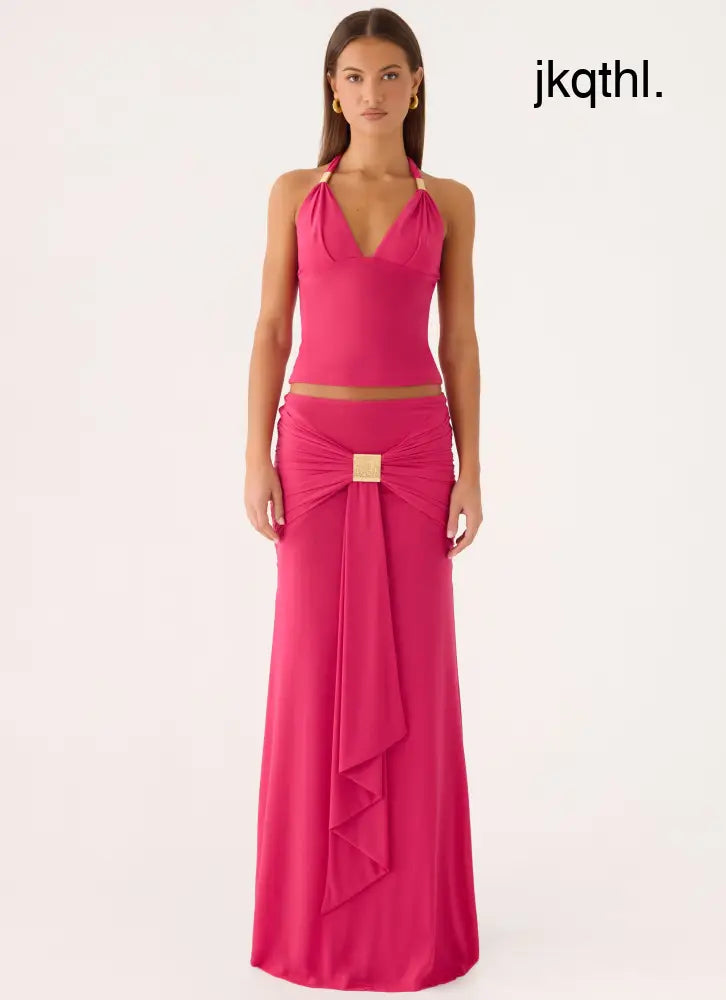 Miyah Top - Berry - Halter Tops