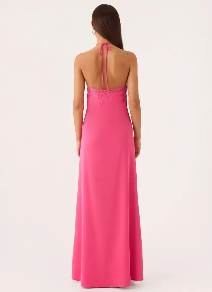 Samaria Halter Maxi Dress - Berry - Maxi Dresses