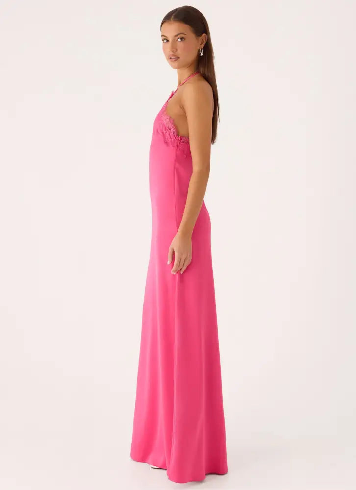 Samaria Halter Maxi Dress - Berry - Maxi Dresses