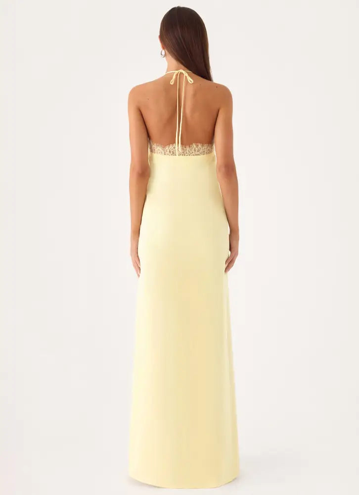 Samaria Halter Maxi Dress - Yellow - Maxi Dresses