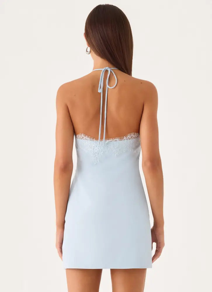 Samaria Halter Mini Dress - Mint - Mini Dresses