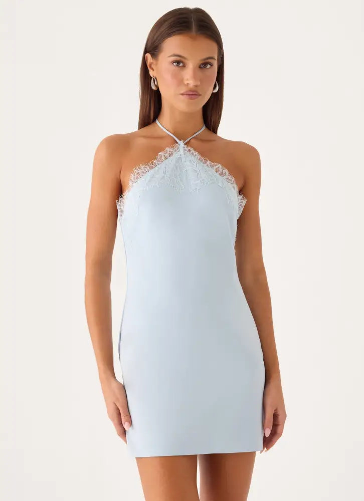 Samaria Halter Mini Dress - Mint - Mini Dresses