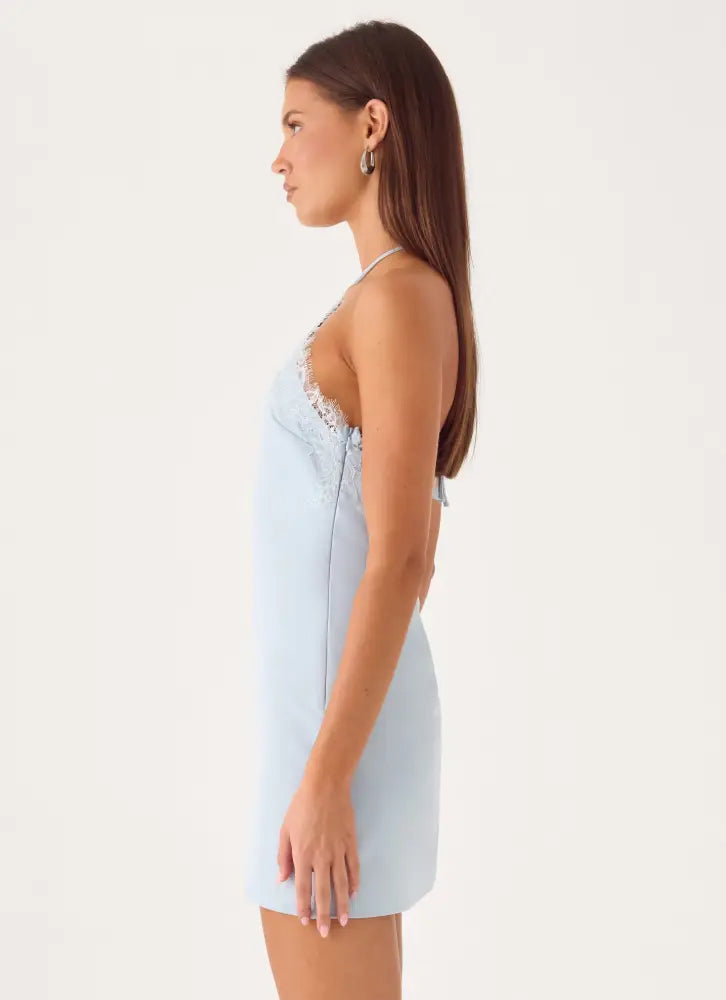 Samaria Halter Mini Dress - Mint - Mini Dresses