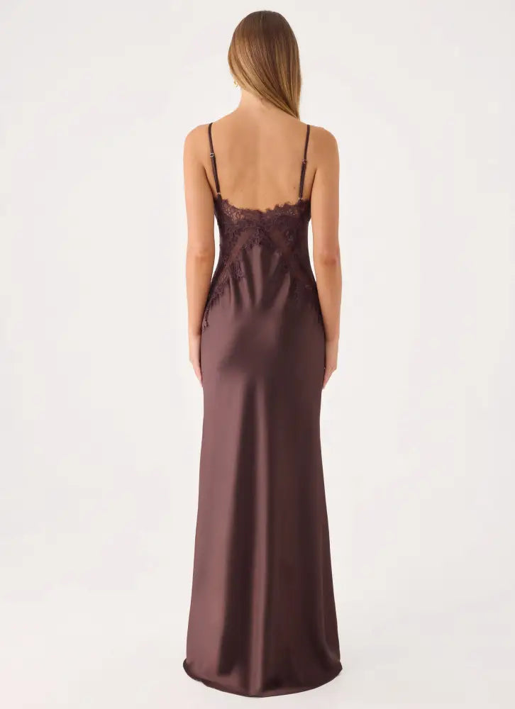Winona Night Slip Dress - Chocolate - Maxi Dresses