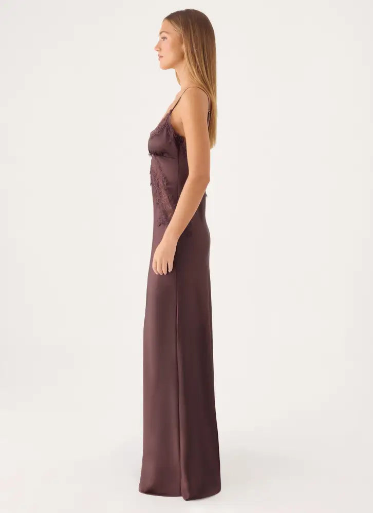 Winona Night Slip Dress - Chocolate - Maxi Dresses