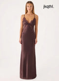 Winona Night Slip Dress - Chocolate - Maxi Dresses