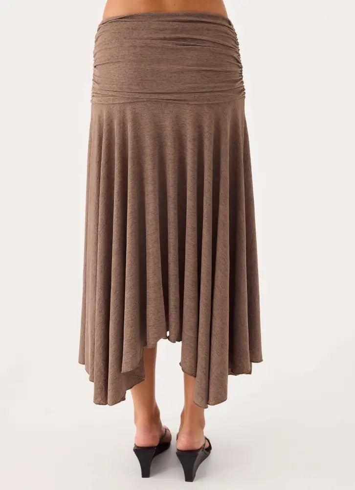 Zayde Midi Skirt - Taupe - Midi Skirts